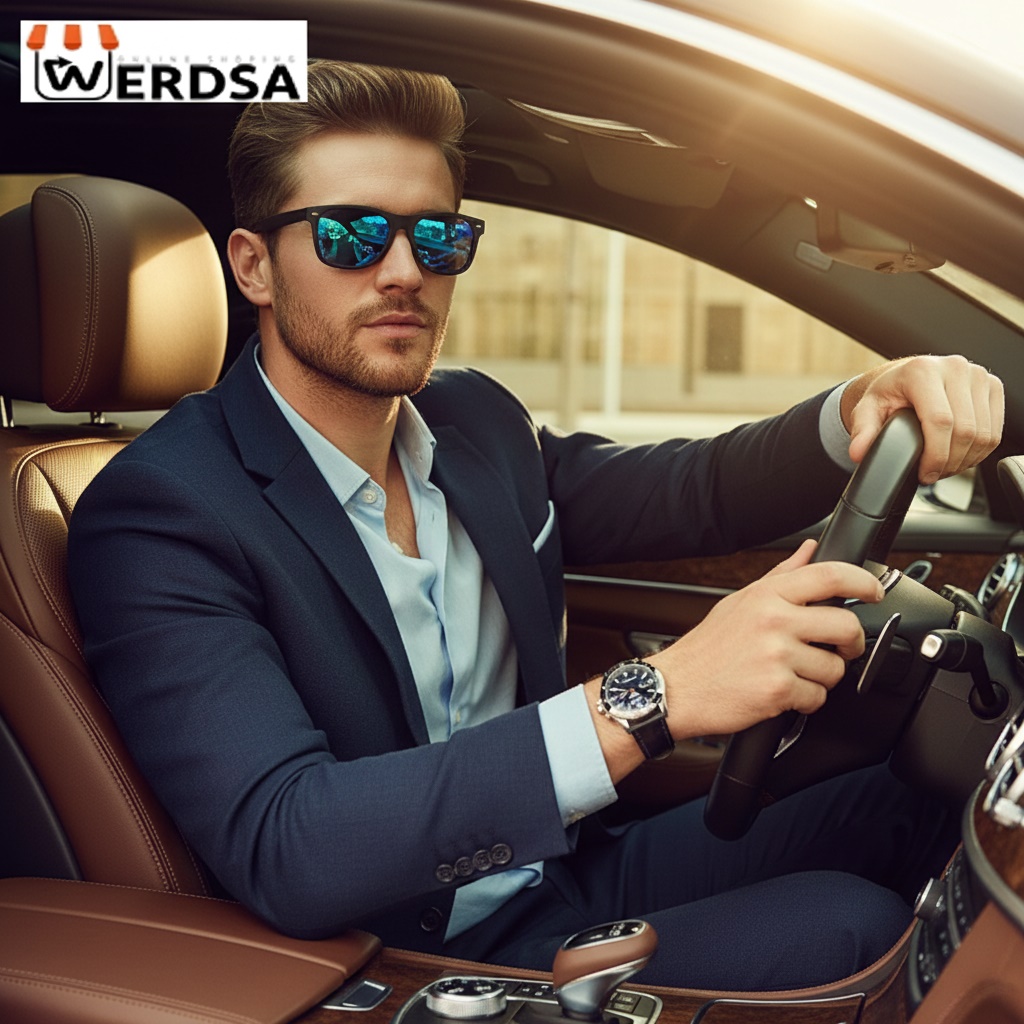 عینک آفتابی مردانه فریم مشکی کد 1005 شیشه آبی اصلی عینک آفتابی مردانه فریم مشکی کد 1005 شیشه آبی اصلی